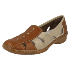 Ladies Rieker Cut Out Design Slip On Shoes 41385