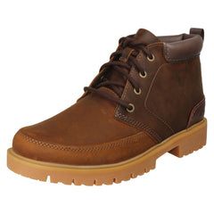 Mens Clarks Leather Lace Up Ankle Boots Rossdale Mid