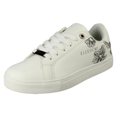 Ladies Elle Sport Flower Detail Lace Up Trainers F7309