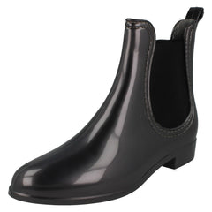 Ladies Spot On Flat Ankle Wellington Boots X1211