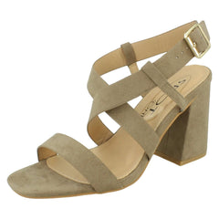 Ladies Spot On Strappy Heeled Sandals F12011