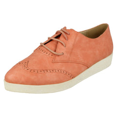 Ladies Spot On Lace Up Brogues