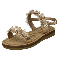 Girls Spot On Slingback Flowery Sandals