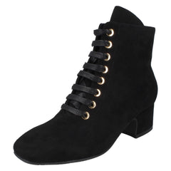 Ladies Spot On Lace Up Ankle Boots F51120
