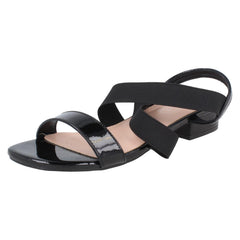 Ladies Spot On Slip On Cross Strap Low Heel Smart Sandals F12082