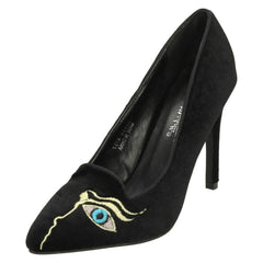 Ladies Anne Michelle Eye Print Vamp Court Shoes