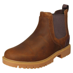 Mens Clarks Leather Smart Chelsea Boot Rossdale Top