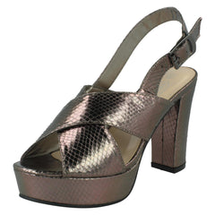 Ladies High Heeled Chunky Platform Sandals F12019