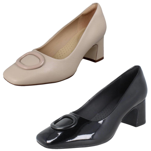 Ladies Clarks Block Heel Court Shoes Fernie Lane