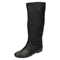 Ladies Spot On Crocodile Style Wellington Boots