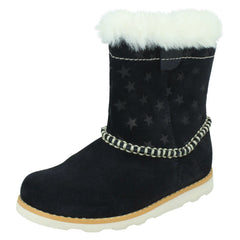 Girls Clarks Casual Warmlined Boots Crown Piper