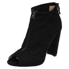 Ladies Spot On Peep Toe Ankle Boots