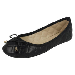 Girls Spot On Flat Quilted Ballerinas
