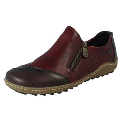 Ladies Rieker Zip Fastening Leather Casual Shoes L7571