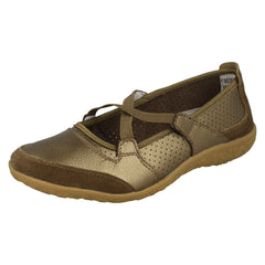 Ladies Down To Earth Elastic Cross Strap Pumps
