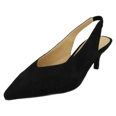 Ladies Spot On Kitten Heel Slingback Shoes F90049