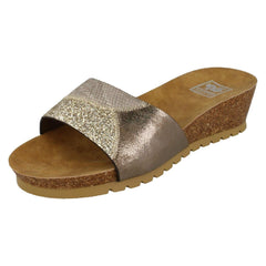 Ladies Down To Earth Mid Cork Wedge Sandals