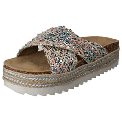 Ladies Spot On Chunky Sole Summer Mule