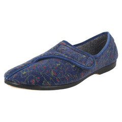 Ladies Ladylove Single Strap Textile Slippers - Emily