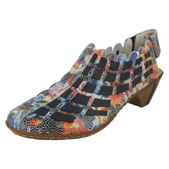 Ladies Rieker Sling Back Shoes With Woven Detail 46778