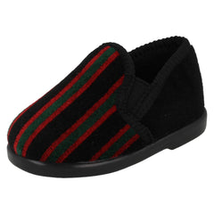 Boys Spot On Striped Full Slipper - Anthony