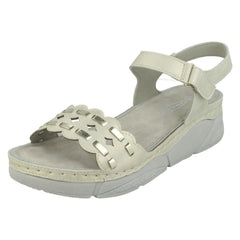 Ladies Spot On Mid Wedge Sandals F10944