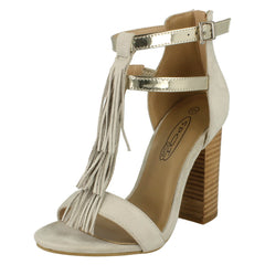 Ladies Spot On Heeled Tassel Sandal