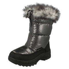 Girls Spot On Fur Lined Snow Boots