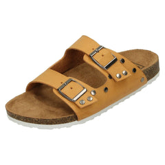 Ladies Down To Earth Double Buckle Strap Sandals