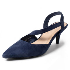 Ladies Spot On Slip On Pointed Summer Strappy Low Heeled Shoes F90145