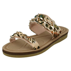 Ladies Savannah Flat Double Braided Strap Sandals
