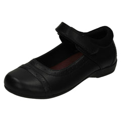 Girls Cool For School Flower Punched Vamp School Shoes