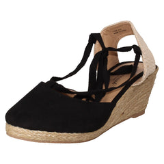 Ladies Savannah High Espadrille Wedge Sandals F2294