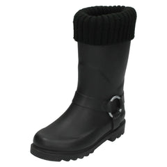 Ladies Spot On Ring Strap Wellington Boots