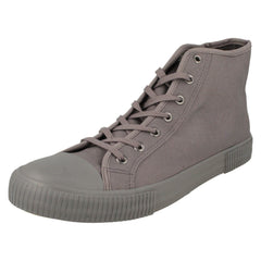 Mens Spot On Lace Up Hi Top Canvas Shoes A3076