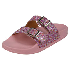 Girls Spot On Glittery Mules H0317