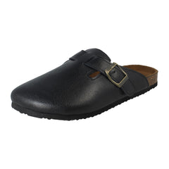 Ladies Down To Earth Buckle Detailed Slip On Mule Sandals F80591