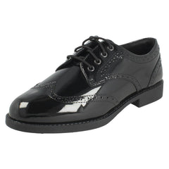 Girls Clarks Lace Up Brogue School Shoes Tapa Pure