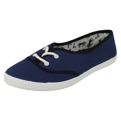 Ladies Spot On Casual Lace Up Plimsolls F8792