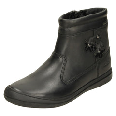 Girls Clarks Flower Detailed Ankle Boots ScooterGoGTX