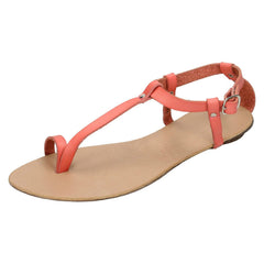 Ladies Spot On Flat Toeloop Sandal Ankle Strap