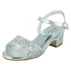 Girls Spot On Mid Block Heel Sandals H1114