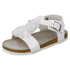 Girls Spot On Flower Trim Sandals