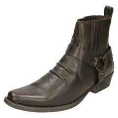 Mens Maverick Leather Ankle Cowboy Boots A3003