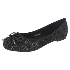 Ladies Anne Michelle Glittery Ballerina Shoes