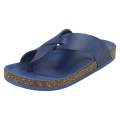 Ladies Spot On Open Toe Cork Effect Flatform Sandal