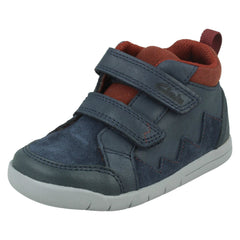 Boys Clarks Hook & Loop Casual Ankle Boots Rex Park