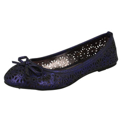 Ladies Spot On Slip On Ballerina Shoes F80037