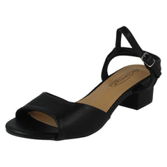 Ladies Spot On 5cm Block Heel Open Toe Heels F12060