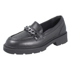 Girls Clarks Chunky Square Toe Loafer School Shoes Eris Edge